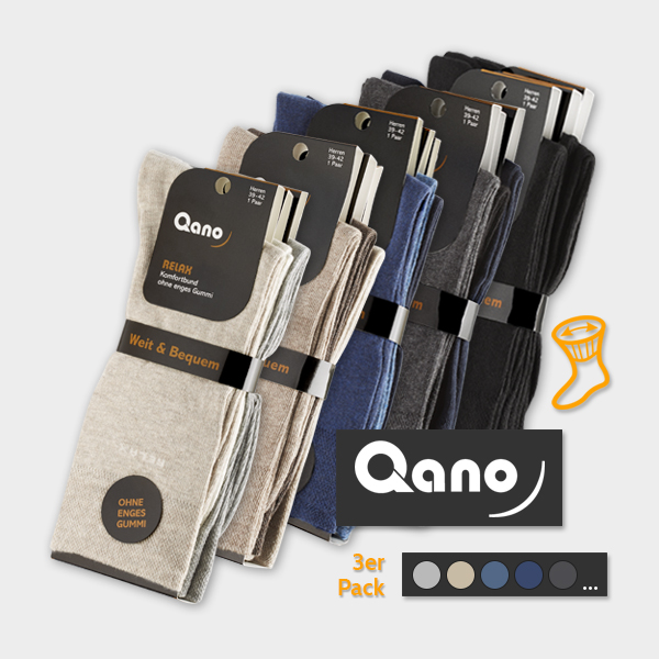 Relax Herrensocken mit bequemen Komfortbund - Marke: Qano
